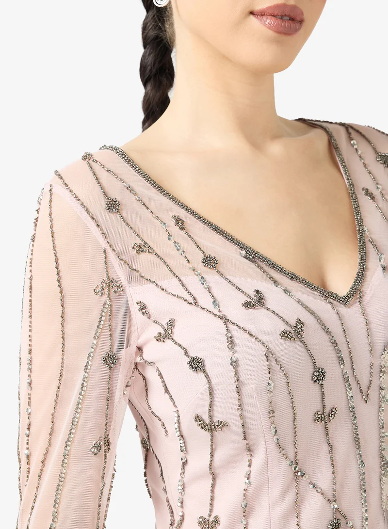 Namshi x  Embellished Dress In Mermaid Cut for Women | Best Price UAE